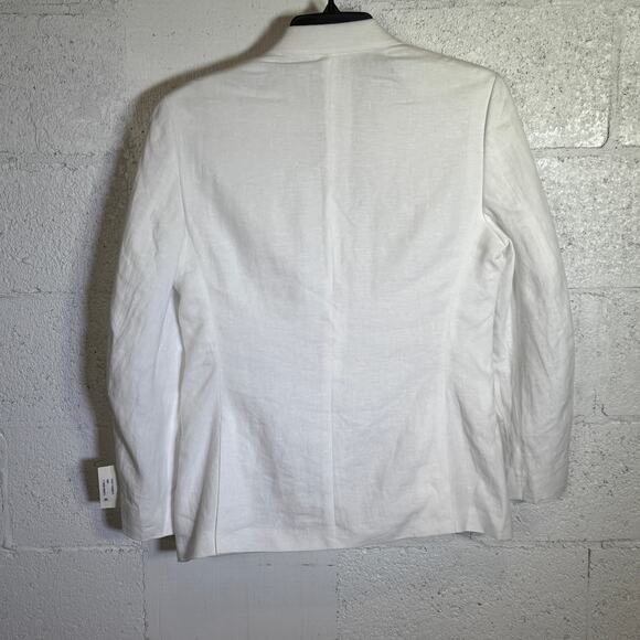 Bar III Men's Slim-Fit White 100% Linen Suit Jacket white 38R $360 - Picture 3 of 9